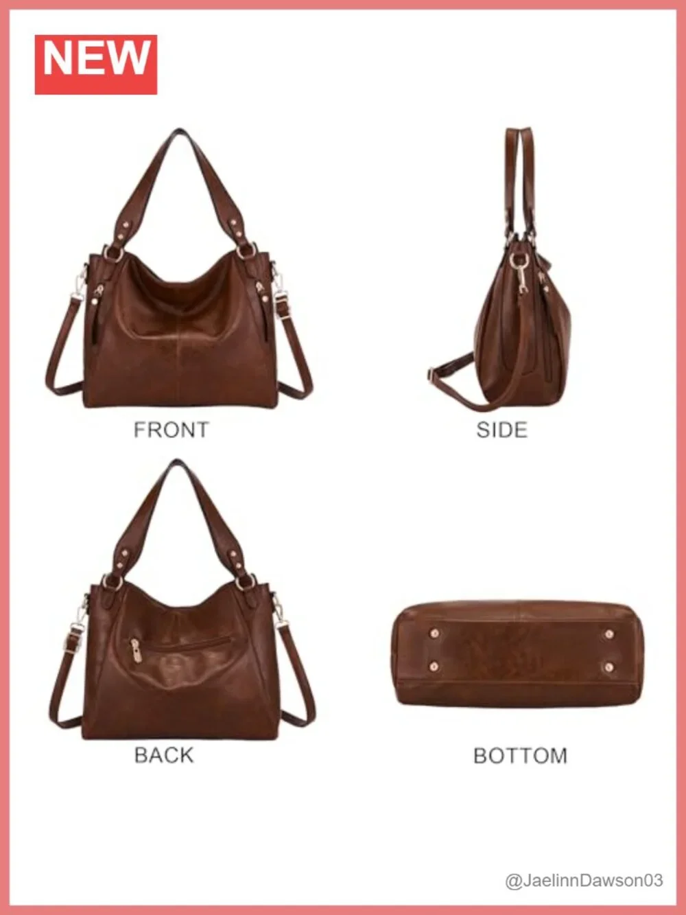 Faux Leather Hobo Handbag & Wallet Set, RFID Blocking, Tote Shoulder Bag